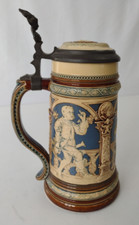 Antique mettlach etched for sale  WALTON-ON-THAMES