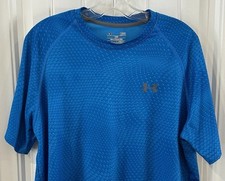 Camisa masculina Under Armour Heat Gear azul manga curta grande caimento solto excelente estado usado tripulação comprar usado  Enviando para Brazil