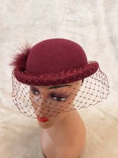 Vtg burgundy hat for sale  PRESTATYN