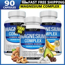 3PACOTES de complexo de magnésio 1000mg, 8 magnésio elementar, sem glúten - não transgênico comprar usado  Enviando para Brazil