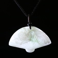 Pingente de jade verde 100% natural grau A certificado ventilador pássaro flor 00952 comprar usado  Enviando para Brazil