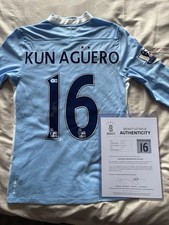 Camisa Sergio Aguero 16 Man City 2011/12 assinada autenticada - GOL ICÔNICO RARO comprar usado  Enviando para Brazil