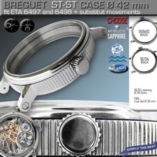 CAIXA DE RELÓGIO BREGUET, 42 MM, ST. AÇO, SAFIRA C, MOVEM. ETA 6497, 6498, DB6, DB9 comprar usado  Enviando para Brazil