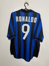 CAMISA DE FUTEBOL INTER MILAN 1998/1999 CASA #9 RONALDO NIKE VINTAGE TAMANHO M comprar usado  Enviando para Brazil