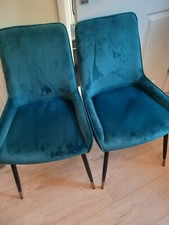 Dining chairs velvet for sale  SWINDON