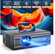 Projetor 4K WiFi 6, Bluetooth 5.2, 850ANSI, 1080P, Foco Automático, Auto 6D Keystone comprar usado  Enviando para Brazil