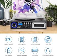toca-discos Bluetooth portátil 3 velocidades toca-discos com Sp estéreo duplo integrado comprar usado  Enviando para Brazil