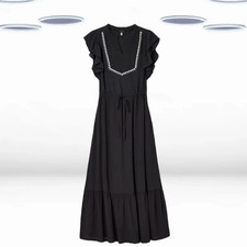 Usado, Vestido feminino Ex sem mangas cintura amarrada em camadas azul marinho comprar usado  Enviando para Brazil