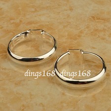 Brincos de argola plana de prata esterlina 925 hipoalergênicos 30 mm tamanho médio 5 mm HG2 comprar usado  Enviando para Brazil