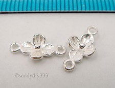 6x LUSTRE DE PRATA ESTERLINA BRILHANTE LINK FLOR CONECTOR CONTAS ESPAÇADORAS #2403 comprar usado  Enviando para Brazil