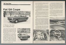 1968 FIAT 124 Road Test, Canadense, Fiat 124 Coupe comprar usado  Enviando para Brazil