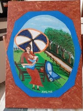 Quadro naif donna usato  Chignolo Po