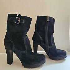 Nursace Suola Mujer 37 Negro Gamuza Tacón Alto Plataforma Botines Cremallera ..., usado comprar usado  Enviando para Brazil