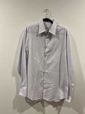 Camisa social listrada Armani azul/branco 41/16 grande botão para baixo comprar usado  Enviando para Brazil
