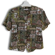 Camisa feminina Bora Bora casual com botões S multicolorida floral geométrica estampa mista comprar usado  Enviando para Brazil