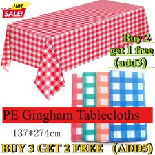 Colors gingham tablecloths for sale  UK