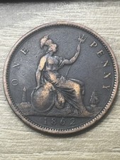 Victoria penny 1862 for sale  WALSALL
