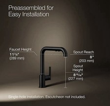 Usado, Torneira de pia de cozinha Kohler Purist furo único - Preto fosco (K-7505-BL) comprar usado Usado, Torneira de pia de cozinha Kohler Purist furo único - Preto fosco (K-7505-BL) comprar usado  Enviando para Brazil