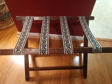 Suporte de bagagem bordado de madeira dobrável vintage mala de viagem 16x20 comprar usado  Enviando para Brazil