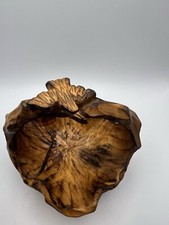 Cesta de frutas vintage esculpida à mão tigela de madeira com cabo de pássaro esculpido  comprar usado  Enviando para Brazil