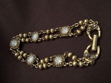 Pulseira vintage Goldette NYC corrente dupla 5 joias semelhantes a opala comprar usado  Enviando para Brazil