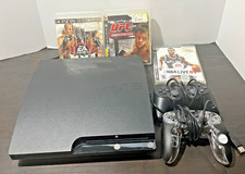 Console Sony PlayStation 3 PS3 Slim CECH-2001A 120GB com 2 controles 3 jogos comprar usado  Enviando para Brazil