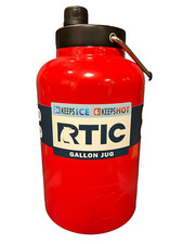 Jarro/garrafa de água RTIC® 1 galão, copo isolado de aço inoxidável Rambler VERMELHO, usado comprar usado  Enviando para Brazil