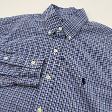 Camisa masculina xadrez azul Ralph Lauren pequena (SP) com botões manga longa comprar usado  Enviando para Brazil