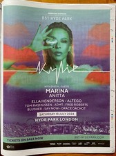 Kylie Minogue Tour Date Line Up Ad 2024 BST Hyde Park News Advert Poster 14x11” comprar usado  Enviando para Brazil