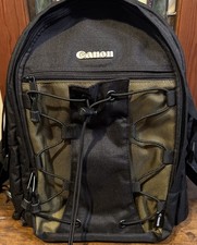 Mochila fotográfica Canon Deluxe preta verde oliva bolsa de náilon 200EG para câmeras, usado comprar usado  Enviando para Brazil