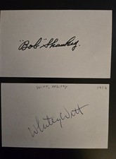 Usado, 1º Yankee Stadium Pitcher & Batter Bob Shawkey & Whitey Witt cartões assinados 3x5 comprar usado  Enviando para Brazil