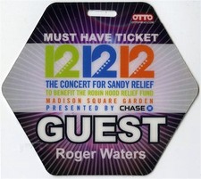 Roger Waters 12/12/12 concerto arenoso relevo laminado bastidores passe Pink Floyd  comprar usado  Enviando para Brazil