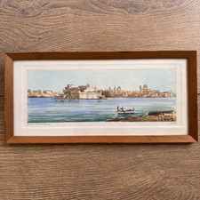 Chev. Joseph Galea Grand Harbour 1979 Akwarela w ramce Rzadki maltański artysta, używany na sprzedaż  Wysyłka do Poland