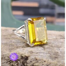 Anel de prata esterlina 925 amarelo citrino anel de joia feito à mão para presente comprar usado  Enviando para Brazil