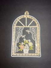 Arte de parede vintage Bélgica bordada de renda floral cortina arco moldura de metal comprar usado  Enviando para Brazil