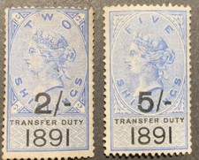 *QUEDA DE PREÇO ESPECIAL* GB QV SERVIÇO DE TRANSFERÊNCIA 1891 Fiscal 2/-, 5/-. Leia a descrição! comprar usado  Enviando para Brazil