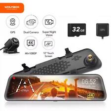 Câmera WOLFBOX 4K espelho painel GPS visão frontal e traseira painel câmera tela sensível ao toque comprar usado  Enviando para Brazil