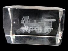 Bloco de vidro cristal laser 3D gravado trem de gravação peso papel comprar usado  Enviando para Brazil