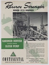 1941 Continental Supply Co. Anúncio: Gardner Denver Duplex Power Slush Pump - Dallas comprar usado  Enviando para Brazil