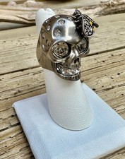 Usado, Autêntico anel Alexander McQueen abelha cristal cravejado crânio tom prata tamanho EUA 6 comprar usado Usado, Autêntico anel Alexander McQueen abelha cristal cravejado crânio tom prata tamanho EUA 6 comprar usado  Enviando para Brazil