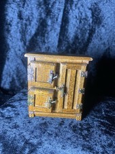 Vintage Miniatura Casa de Bonecas Baú de Gelo, 3 Compartimentos, Madeira, Mini com Porta, usado comprar usado  Enviando para Brazil