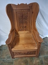 Pine throne chair for sale  ABERDARE