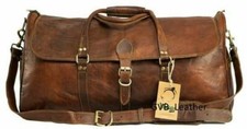  Lujoso Bolso de Lona Deportivo De Colección Humanizar Cuero Genuino Holdall Fin de Semana segunda mano  Embacar hacia Mexico