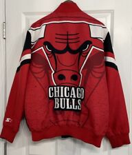 Chaqueta de bombardero universitaria retro Starter Black Label Chicago Bulls roja/negra LG usada segunda mano  Embacar hacia Argentina