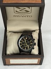 Relógio masculino SZANTO 2250 preto laranja cronógrafo Japão quartzo movimento. Alça original comprar usado  Enviando para Brazil