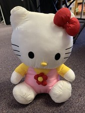 Sanrio Hello Kitty 1992 Vintage nylonowy spadochron pluszowy 13" czerwony kwiat i czerwona kokardka na sprzedaż Sanrio Hello Kitty 1992 Vintage nylonowy spadochron pluszowy 13" czerwony kwiat i czerwona kokardka na sprzedaż  Wysyłka do Poland