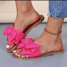 Chinelos femininos de strass e laço plano chinelo peep toe sapatos para uso externo comprar usado  Enviando para Brazil