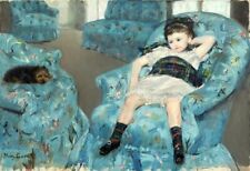Pintura a óleo Dream-art Little-Girl-in-a-Blue-Poltrona-1878-Mary-Cassatt-óleo-dor comprar usado  Enviando para Brazil