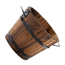 Barrel flowerpot wooden for sale  Shipping to Ireland