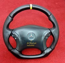 Volante de couro Mercedes Classe C W203 estilo AMG fundo plano atualizado comprar usado  Enviando para Brazil